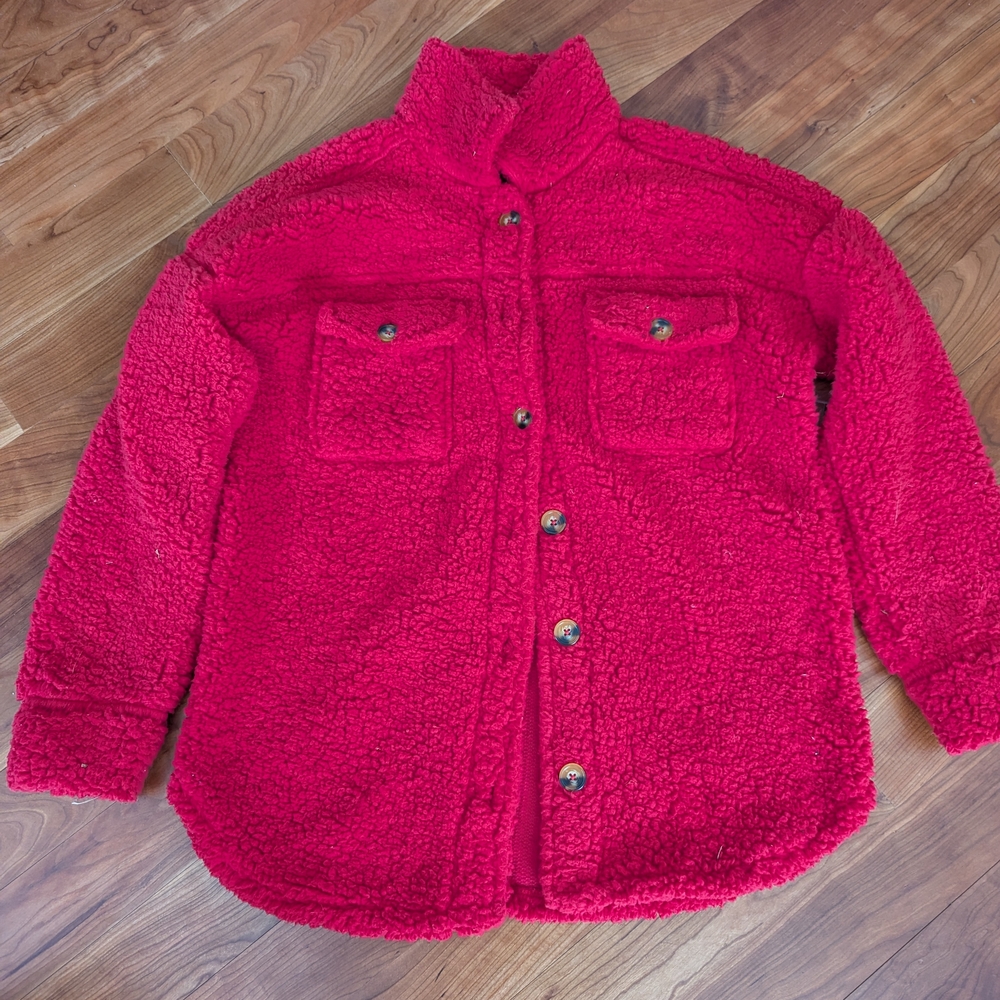 No Boundaries Red Teddy Jacket
